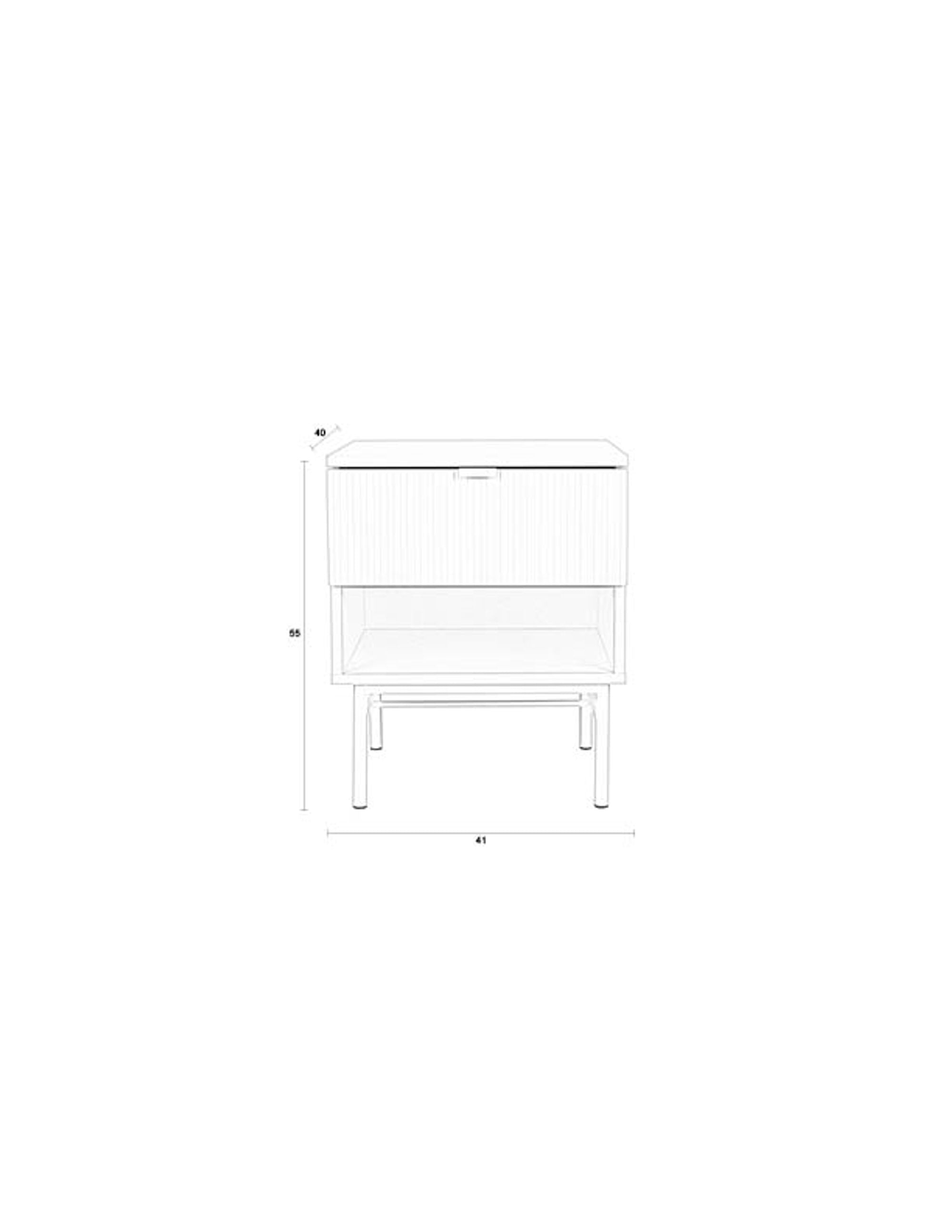 Cayo White Bedside Table